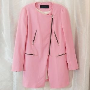 ZARA Basics Pink Jacket/Coat Size Medium